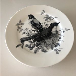 Black Pasadena Birds Luncheon Plates